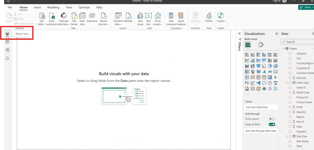 Power BI Interface - Report View