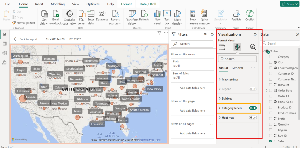 Power BI -Visualization Settings