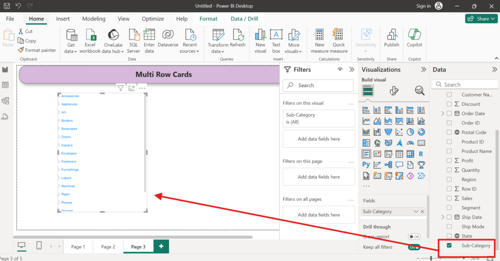 Power BI - Multi Row Card