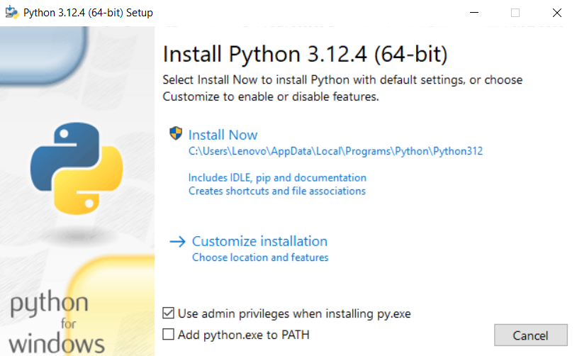 Run Python 3 Windows Installer for a Complete Installation