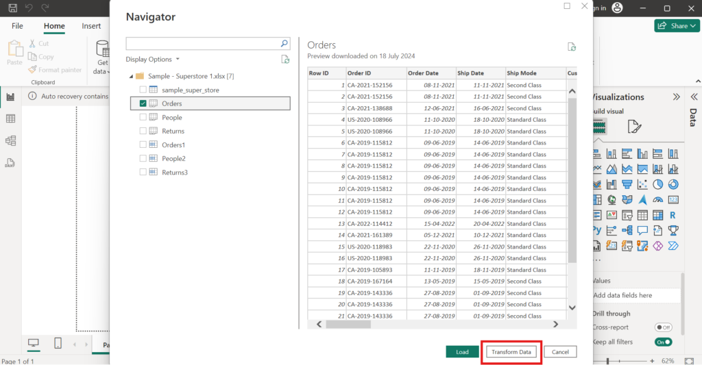 Power Query - Load and Transform