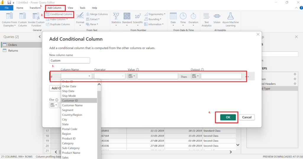 Power Query - Add Conditional Column