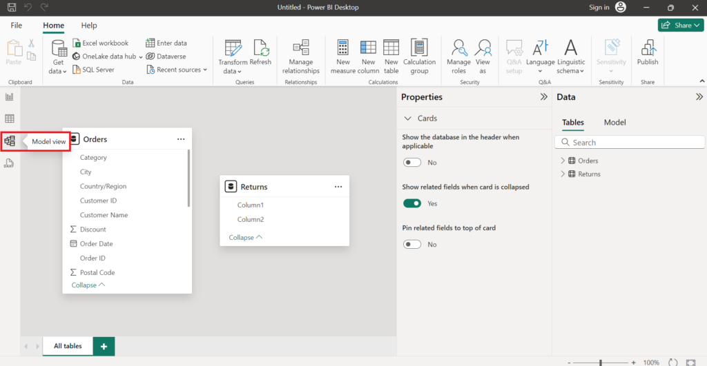 Power BI - Model View