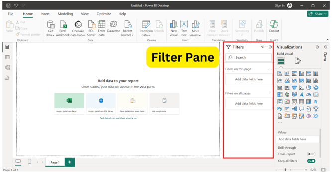 Power BI Interface - Filter Pane