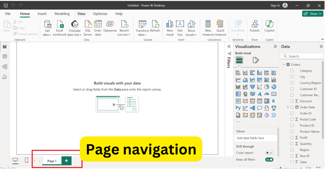 Power BI Interface - Page Navigation