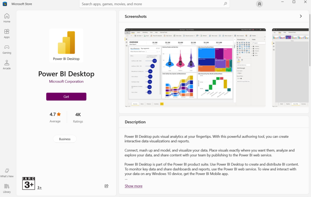 Power BI Desktop - Microsoft App Store