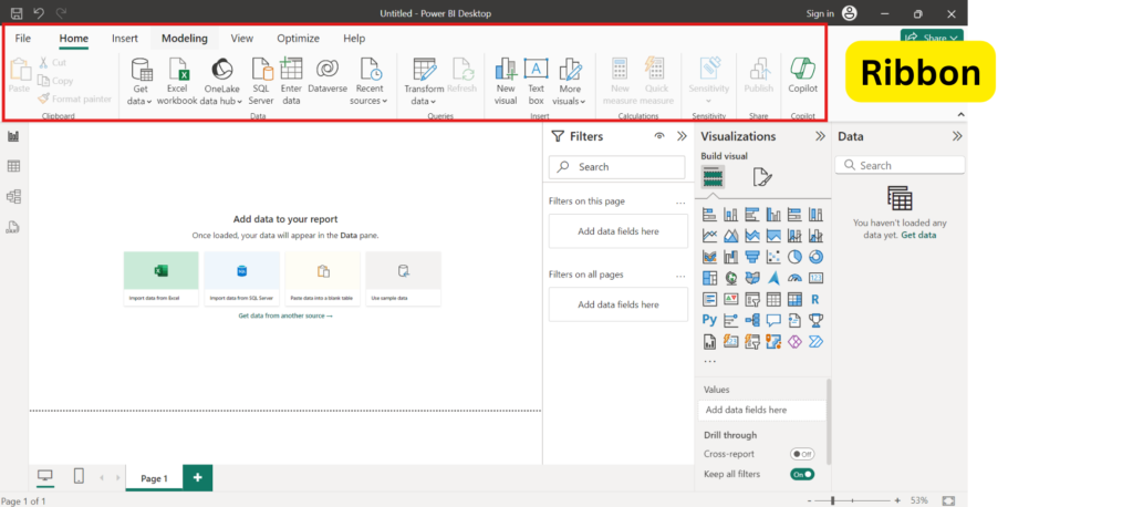 Power BI Desktop - Ribbon