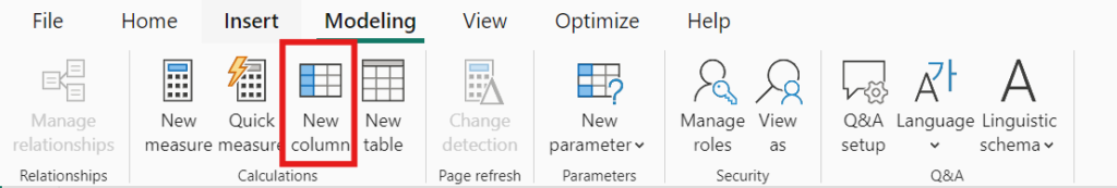 Power BI - Date Table - New Column