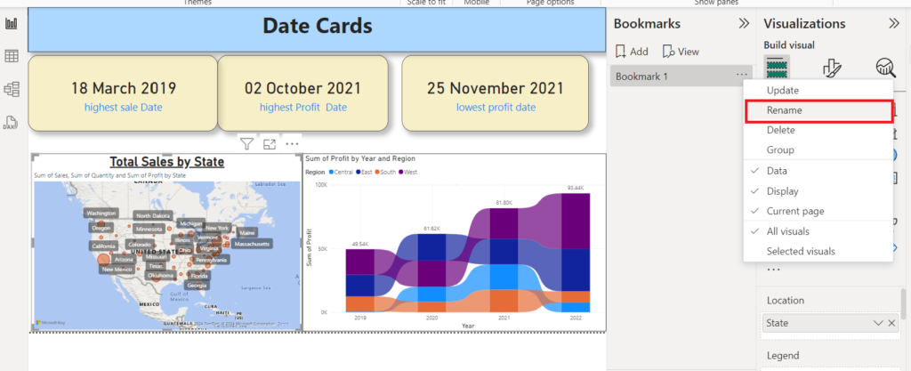 Power BI - Bookmark