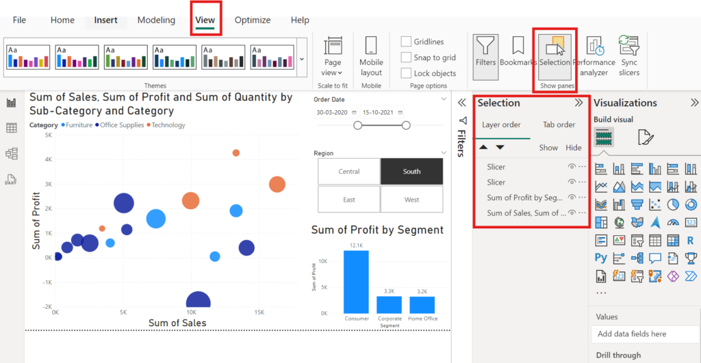 Power BI - Selection Pane