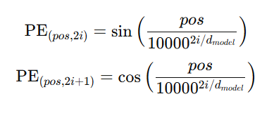 Working of Decoder - Positional Encoding Formula